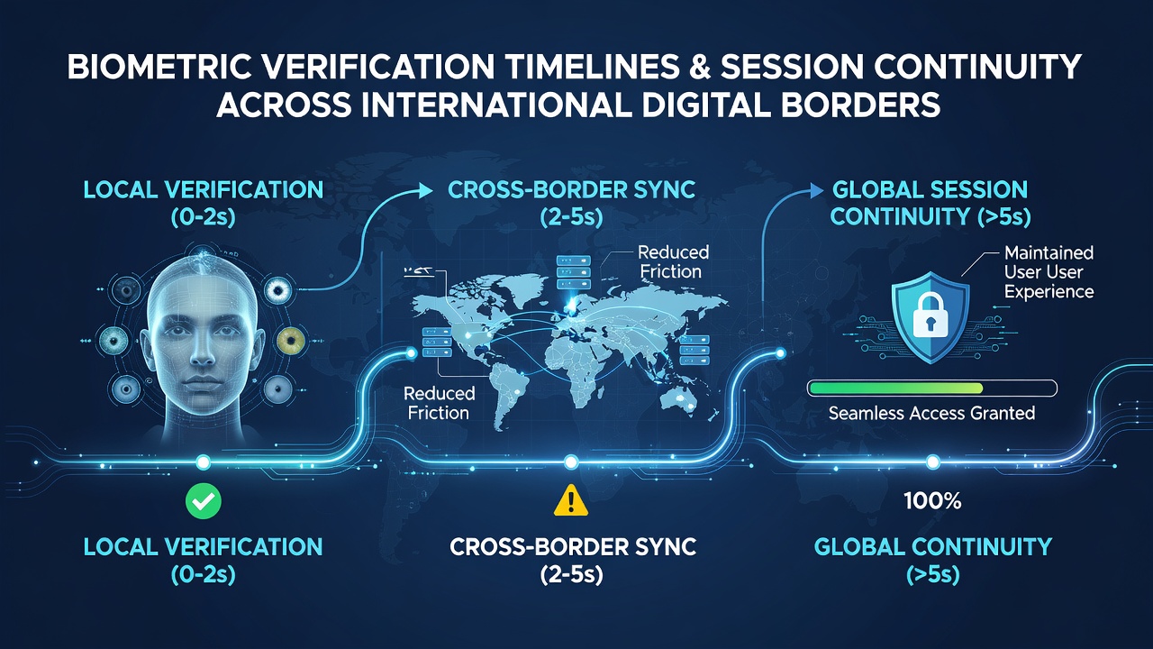 Player maintaining session flow during biometric check on international wagering platform