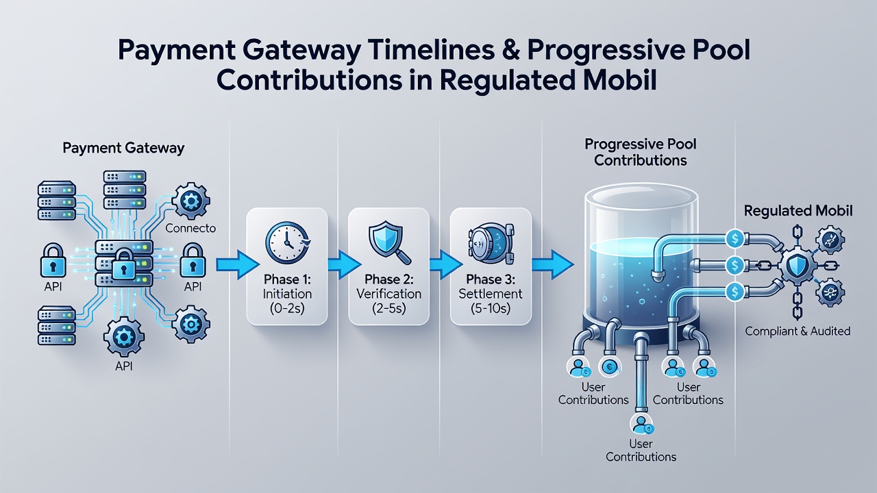 Progressive jackpot meter on a mobile screen updating after a successful payment gateway transaction