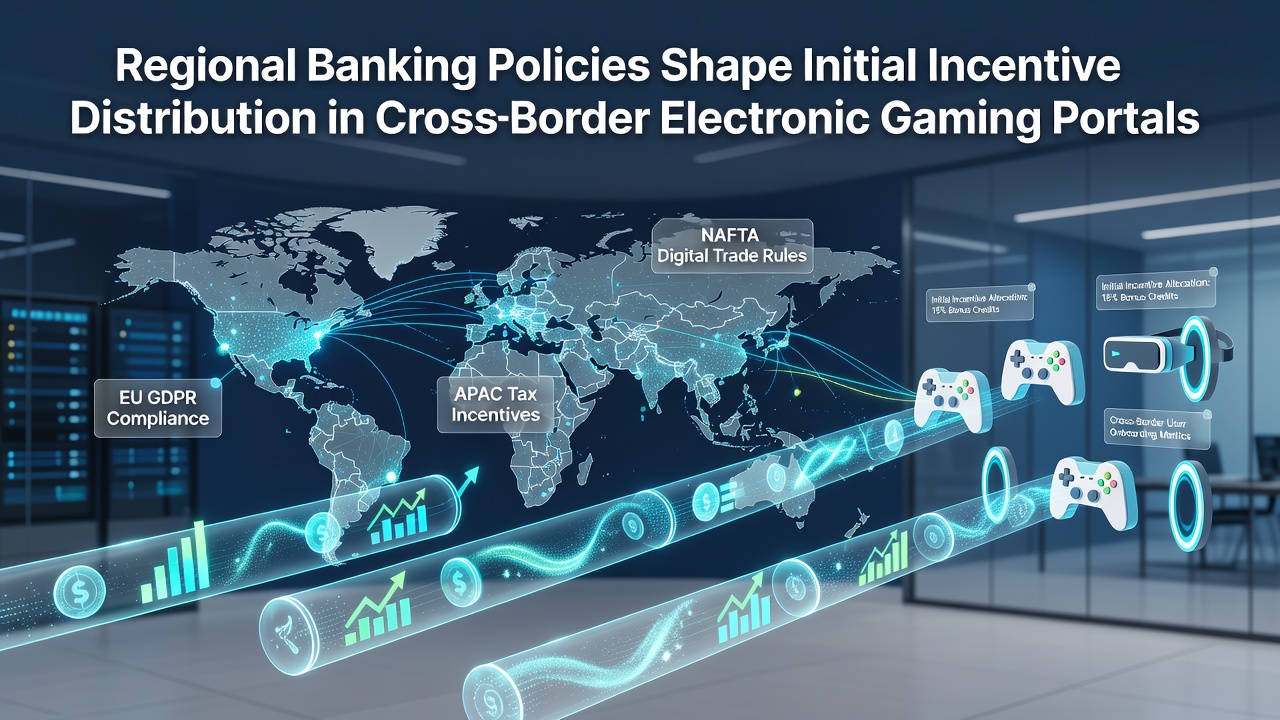 Cross-border electronic gaming portals displaying regional banking interfaces and incentive structures