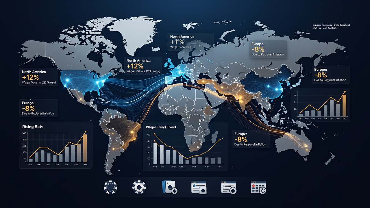 Data visualizations showing wager amount distributions across different traveler origin regions during browser-based table tournaments