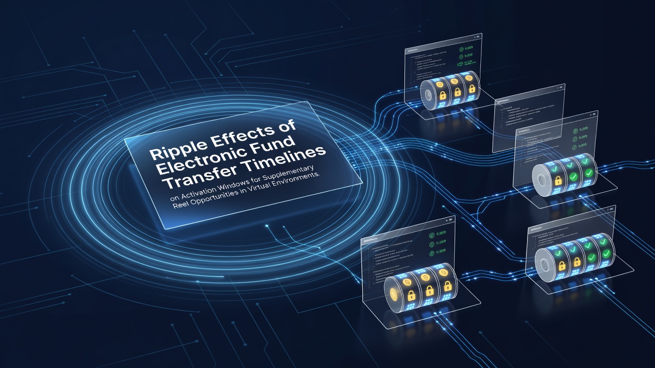 Diagram showing electronic fund transfer processing stages and their connection to timed bonus reel activations in virtual slot platforms